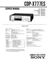 Sony CDP-X777-ES - Service Manual 